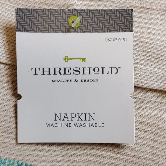 Threshold Napkins Cotton Holiday Joy Peace Cream - Picture 2 of 6